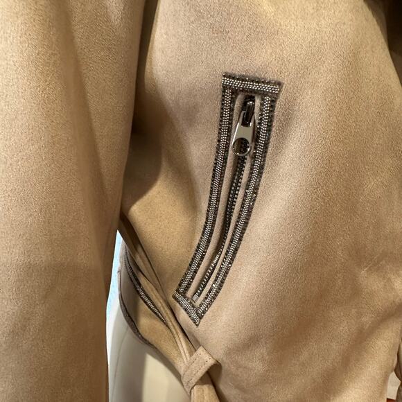 Zara Cropped Jacket sz S Tan and Black Sparkle Jacket - Picture 10 of 12